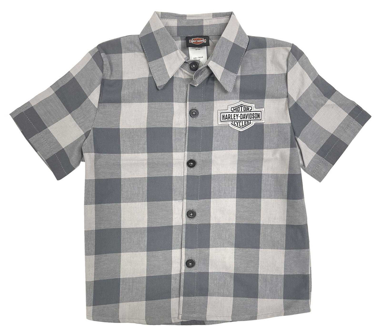 KIDS BAR & SHIELD PLAID SHIRT