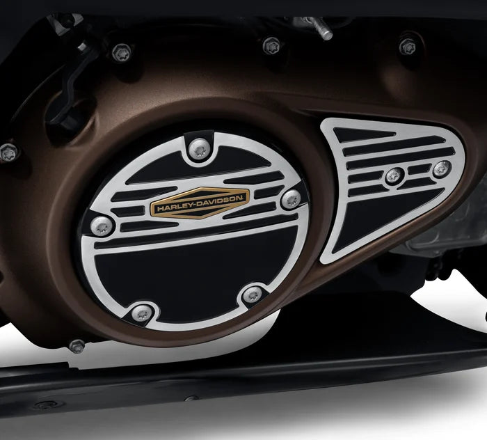 '66 COLLECTION CLUTCH MEDALLION - SPORTSTER S/PAN AMERICA (GLOSS BLACK/BRUSHED ALUMINIUM)