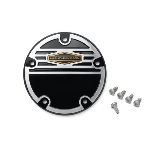 '66 COLLECTION CLUTCH MEDALLION - SPORTSTER S/PAN AMERICA (GLOSS BLACK/BRUSHED ALUMINIUM)