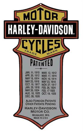 H-D PATENTED DATES SIGN