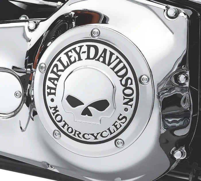 WILLIE G SKULL DERBY COVER - TWIN CAM (CHROME)