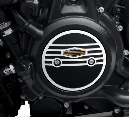 '66 COLLECTION ALTERNATOR PLUG COVER - SPORTSTER S/PAN AMERICA (GLOSS BLACK/BRUSHED ALUMINIUM)