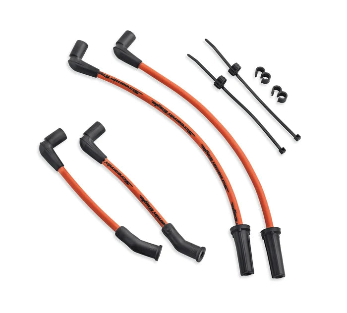 SCREAMIN' EAGLE 10MM PHAT SPARK PLUG WIRES M8 SOFTAIL (ORANGE)