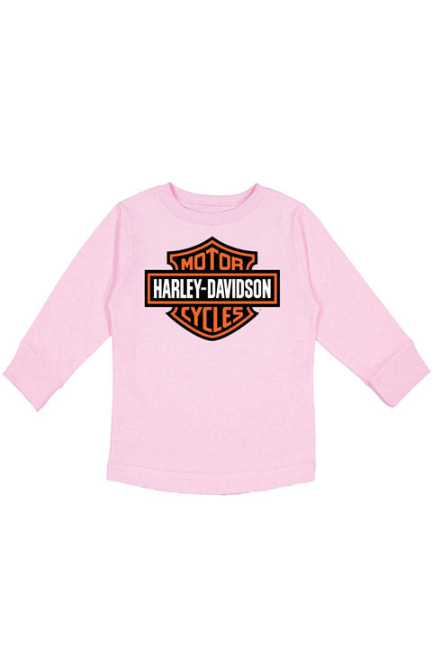 PINK BAR & SHIELD LONG SLEEVE TEE