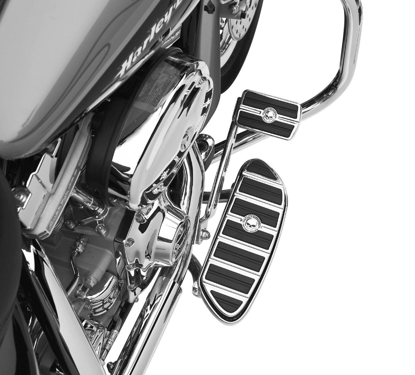 WILLIE G SKULL LARGE BRAKE PEDAL PAD (CHROME)