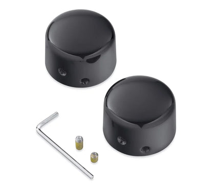 FRONT AXLE NUT COVERS - DIE CAST (BLACK)