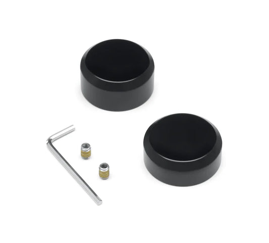 REAR AXLE NUT COVERS - SPORTSTER S/PAN AMERICA (BLACK)