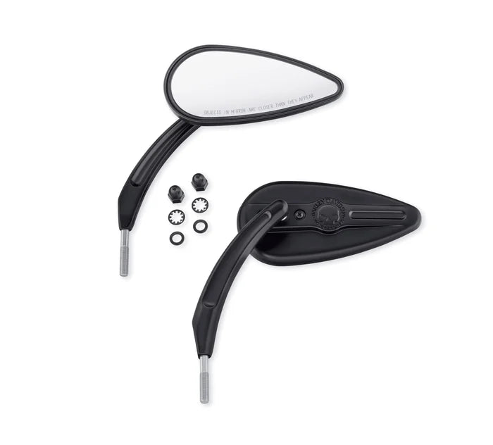 WILLIE G SKULL TEARDROP MIRRORS (BLACK)