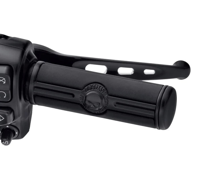 WILLIE G SKULL HAND GRIPS - FBW (BLACK)