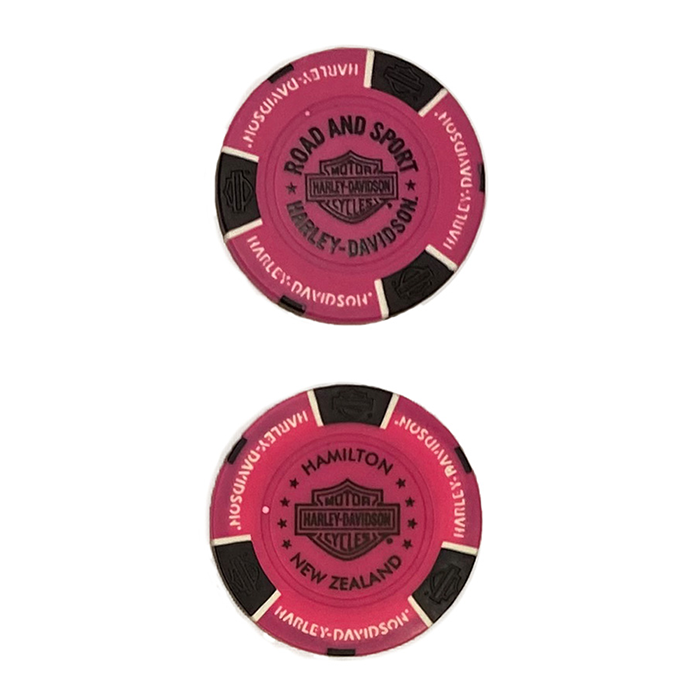 H-D POKER CHIP PINK & BLACK