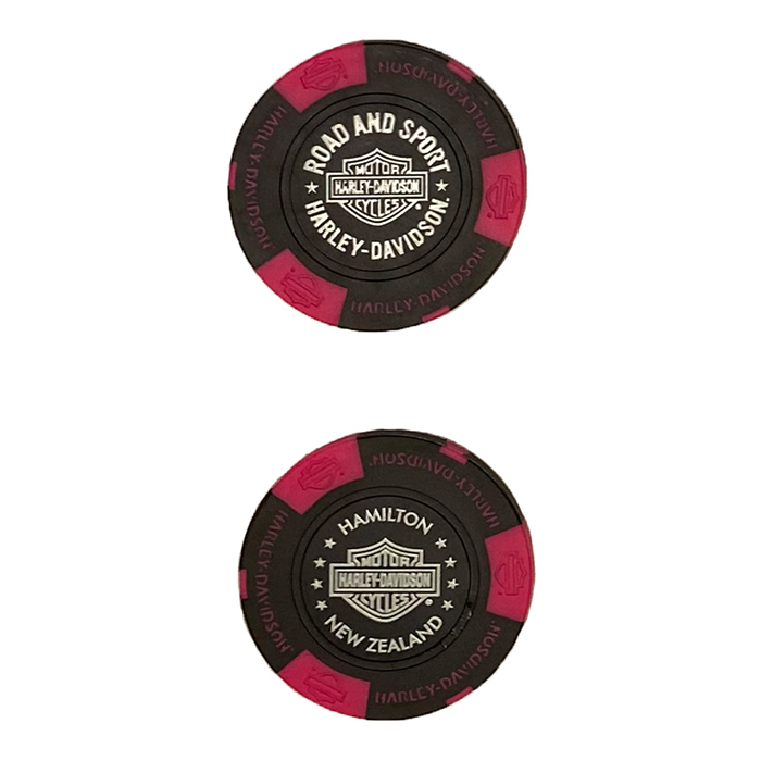 H-D POKER CHIP BLACK & PINK