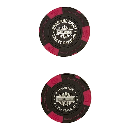 H-D POKER CHIP BLACK & PINK