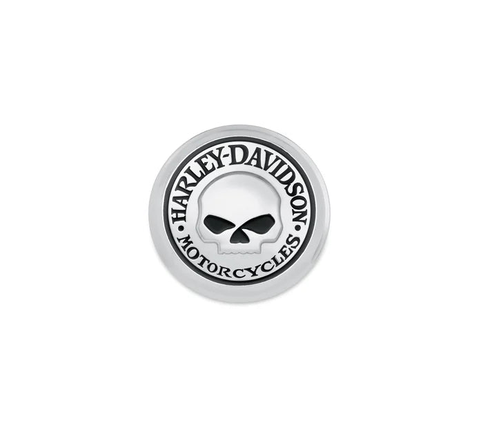 WILLIE G SKULL FUEL CAP MEDALLION (CHROME)