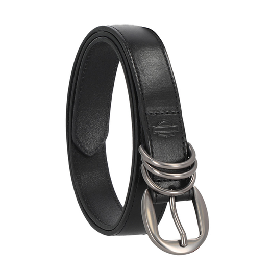 MULTI KEEPER LEATHER BELT - BLACK