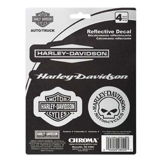 ICONIC H-D LOGO DECALS - REFLECTIVE 4 PACK