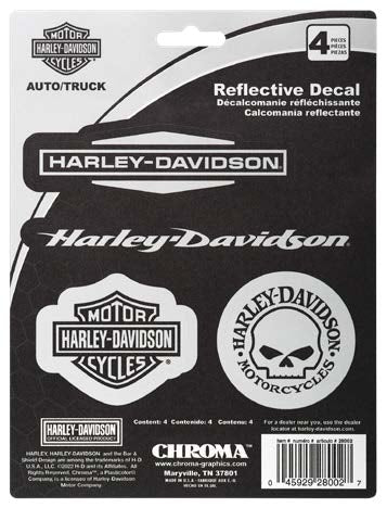 ICONIC H-D LOGO DECALS - REFLECTIVE 4 PACK