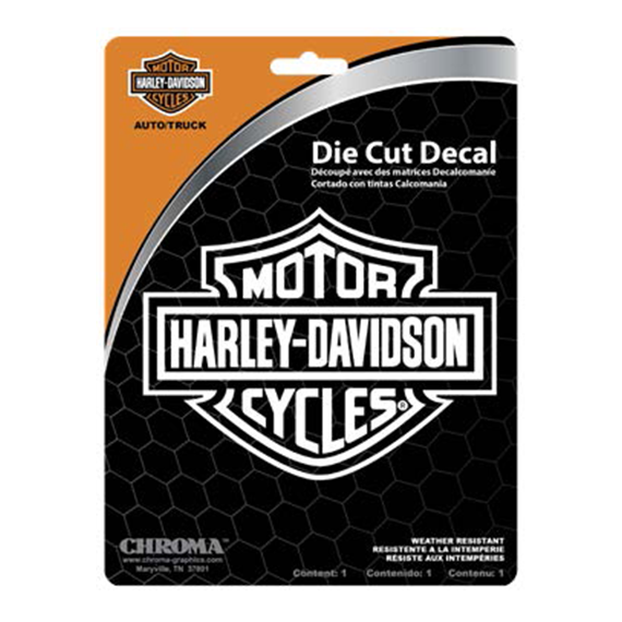 DIE CUT BAR & SHIELD DECAL - WHITE