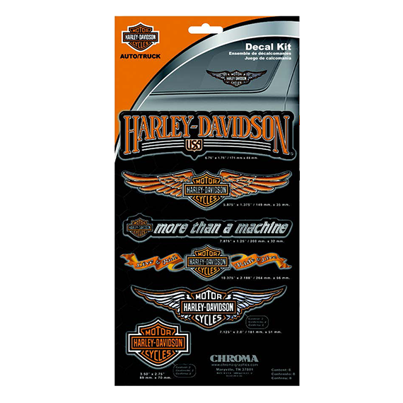 ASSORTED DECAL KIT - HARLEY ORANGE 8 PACK