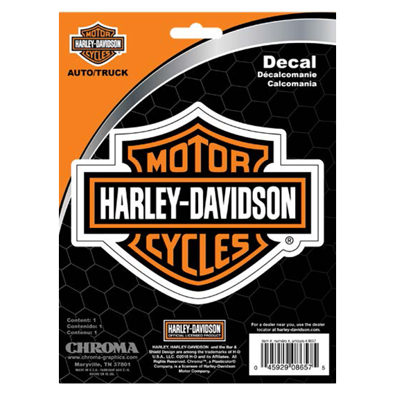 BAR & SHIELD DECAL - ORANGE/WHITE