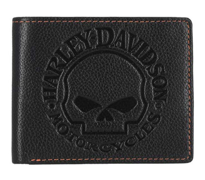 WILLIE G SKULL LEATHER WALLET WITH PASSCASE