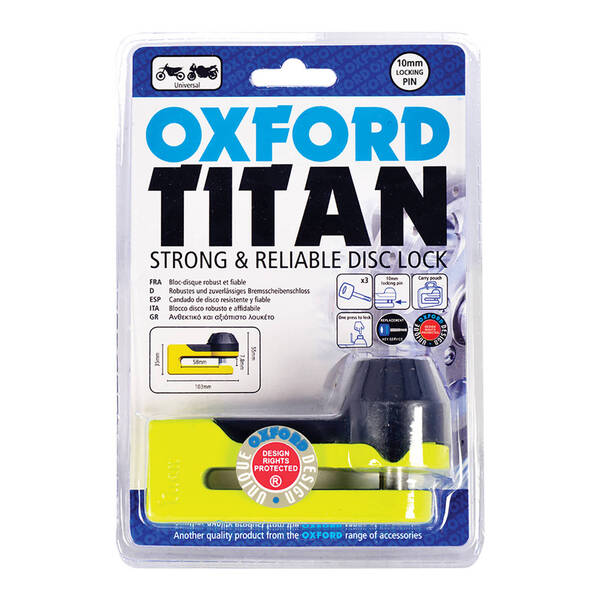 OXFORD TITAN DISC LOCK (YELLOW)