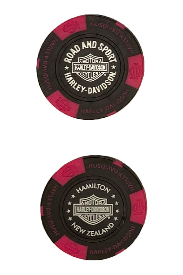 H-D POKER CHIP BLACK & PINK