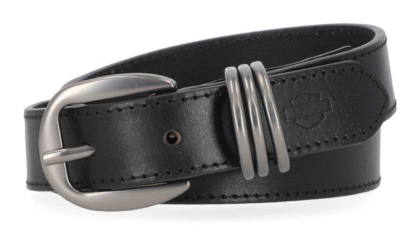 MULTI KEEPER LEATHER BELT - BLACK