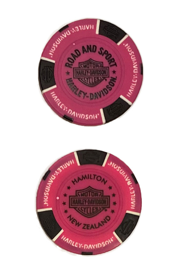 H-D POKER CHIP PINK & BLACK