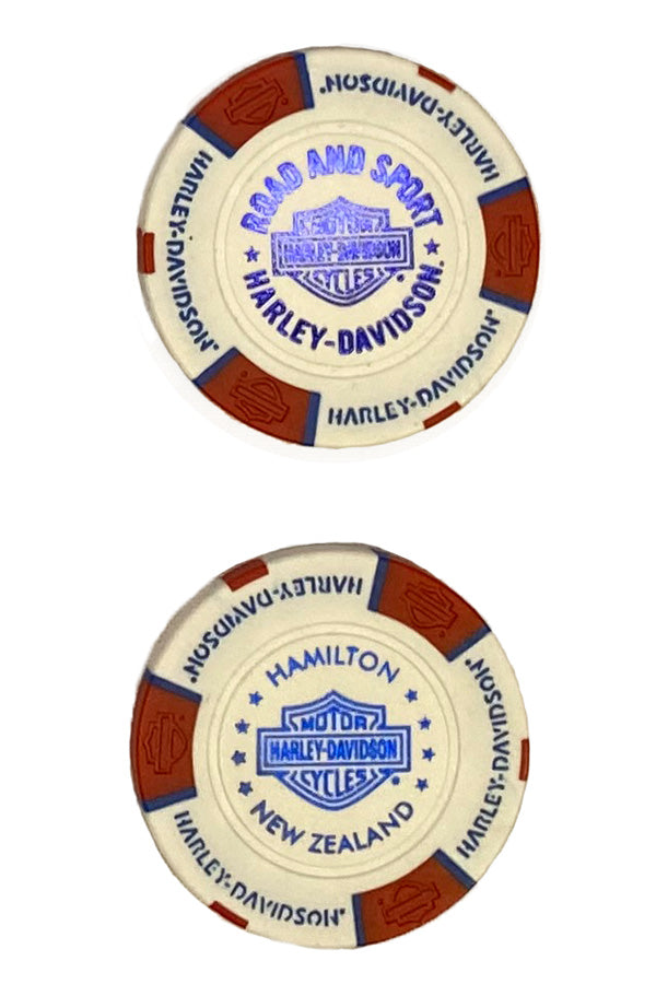 H-D POKER CHIP RED, WHITE & BLUE